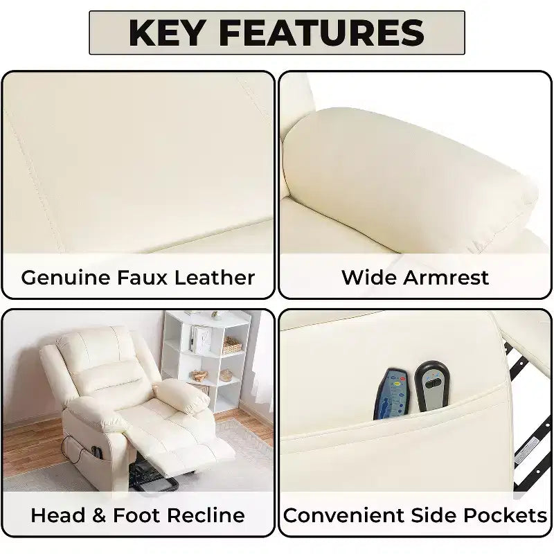 Fauteuil inclinable releveur électrique clouté haut de gamme