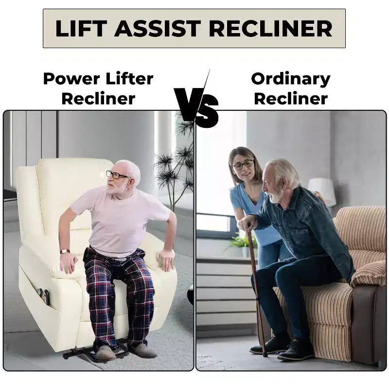 Fauteuil inclinable releveur électrique clouté haut de gamme