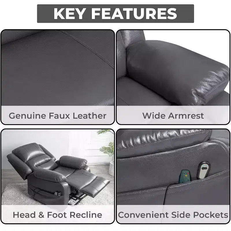 Fauteuil inclinable releveur électrique clouté haut de gamme