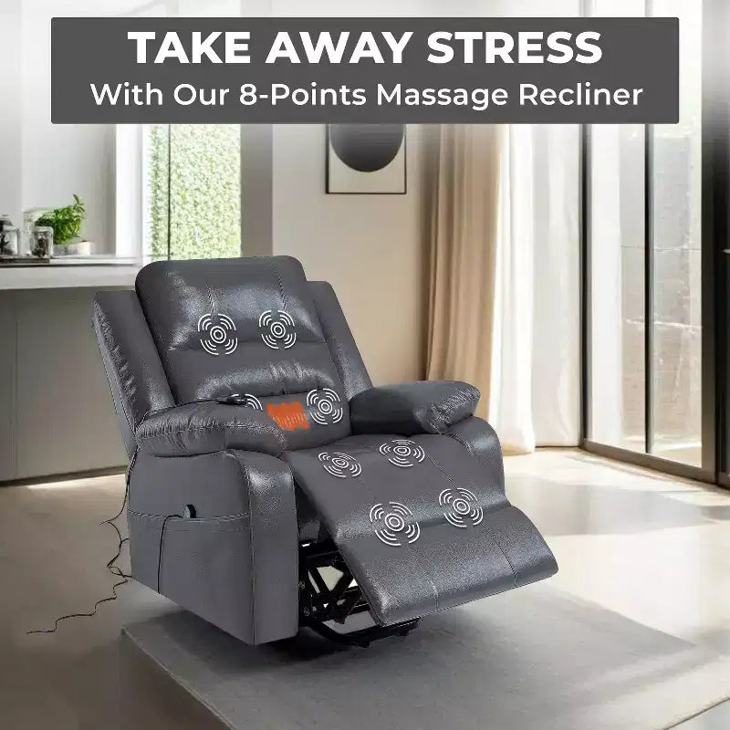 Fauteuil inclinable releveur électrique clouté haut de gamme