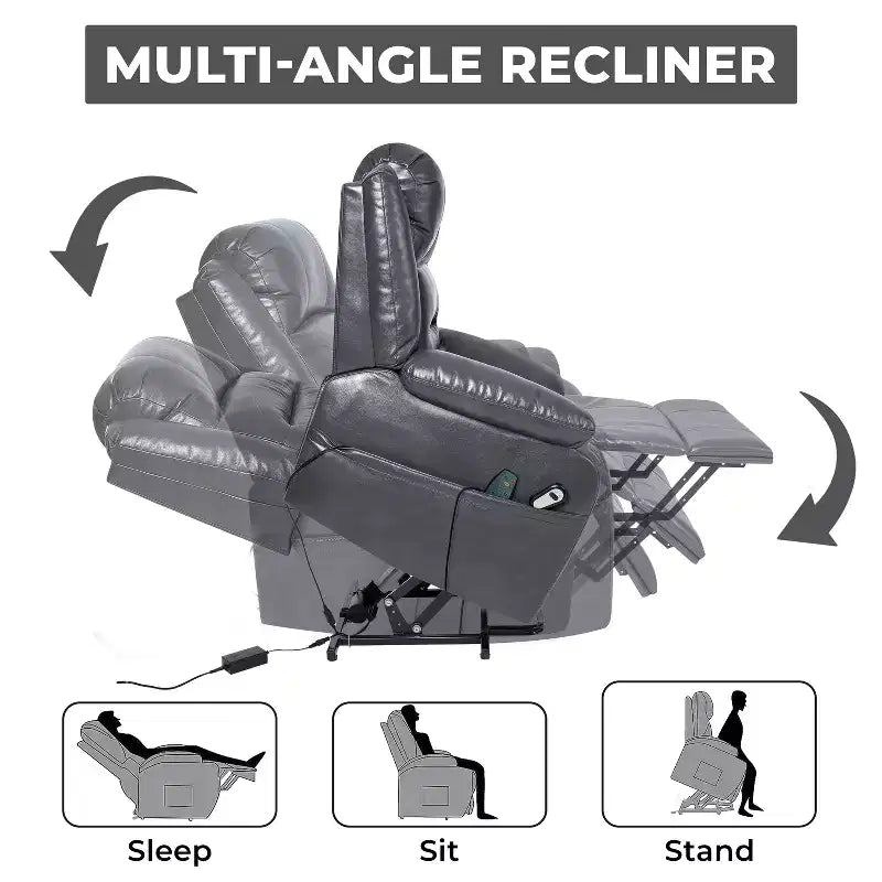 Fauteuil inclinable releveur électrique clouté haut de gamme