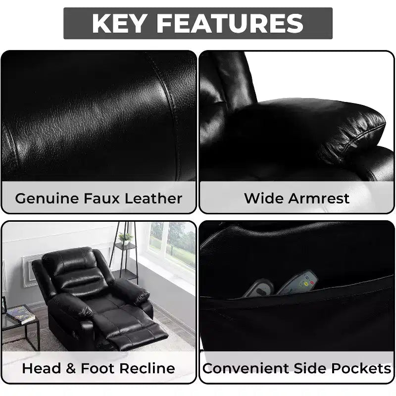 Fauteuil inclinable releveur électrique clouté haut de gamme