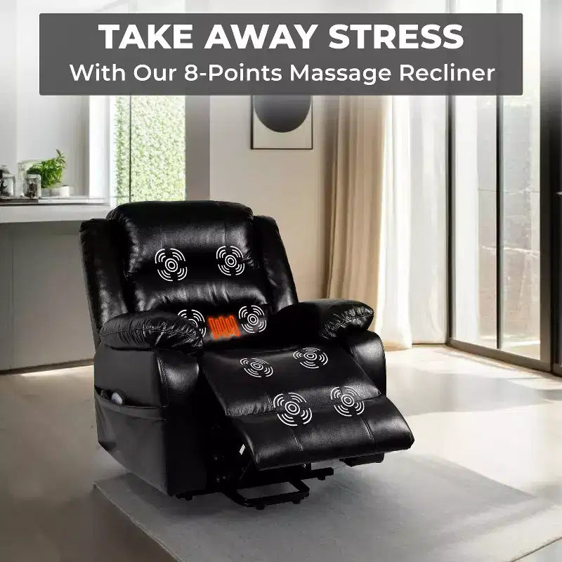 Fauteuil inclinable releveur électrique clouté haut de gamme