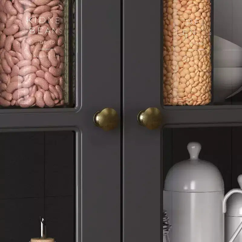 31.5''L Meuble de rangement en bois avec portes vitrées pour garde-manger