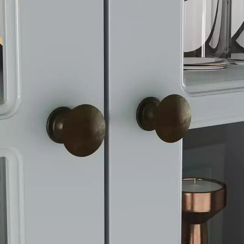 31.5''L Meuble de rangement en bois avec portes vitrées pour garde-manger