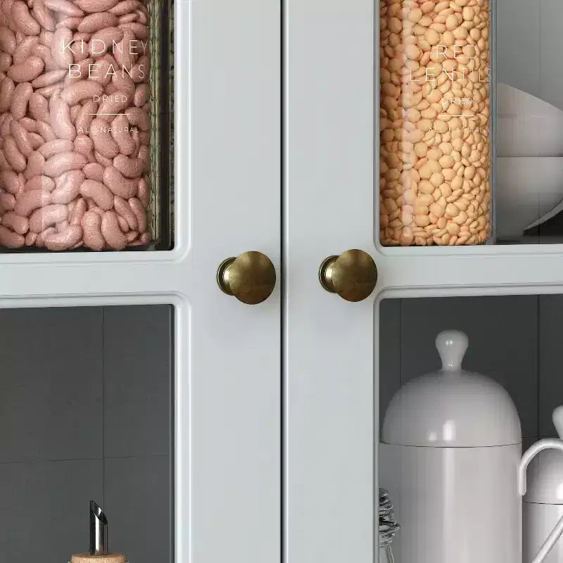 31.5''L Meuble de rangement en bois avec portes vitrées pour garde-manger