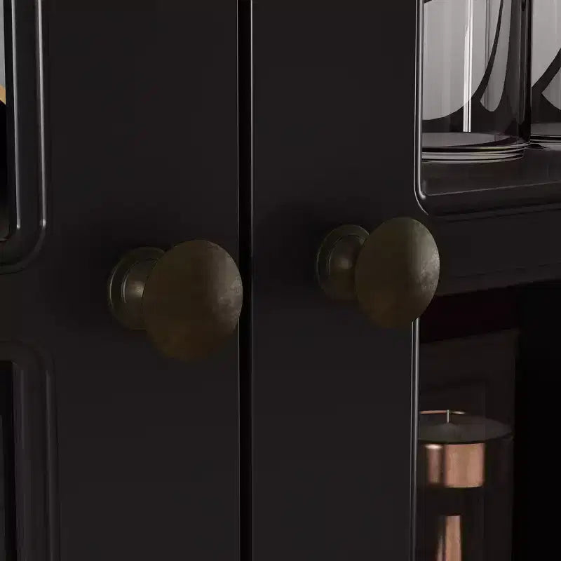 31.5''L Meuble de rangement en bois avec portes vitrées pour garde-manger
