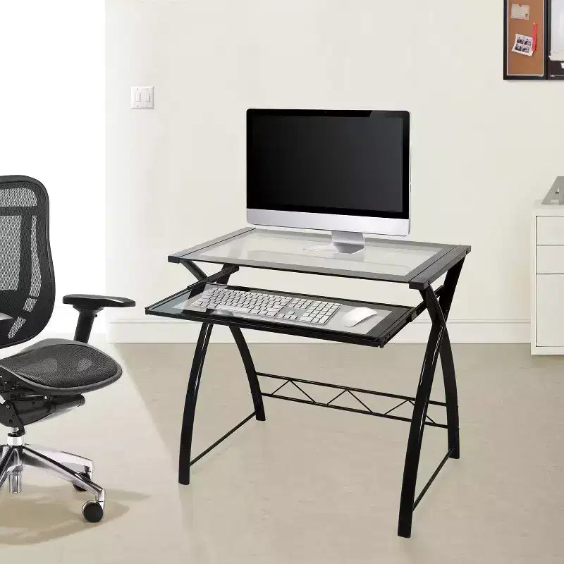 Bureau informatique - Finition élégante noir laqué