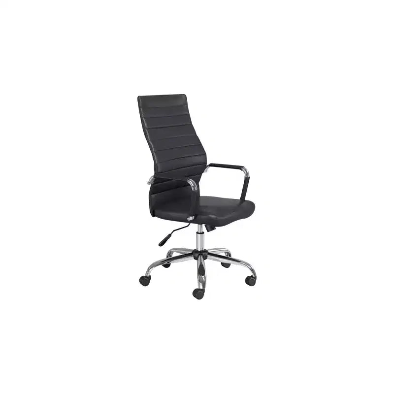 Chaise de bureau réglable en similicuir noir