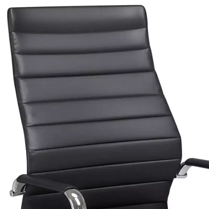 Chaise de bureau réglable en similicuir noir