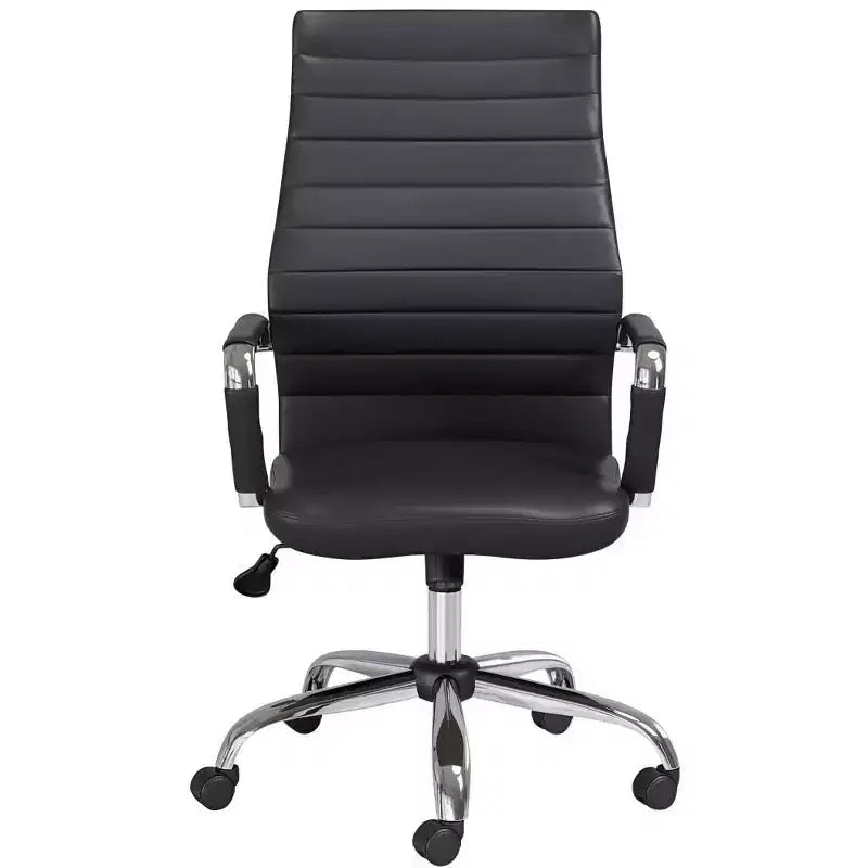 Chaise de bureau réglable en similicuir noir