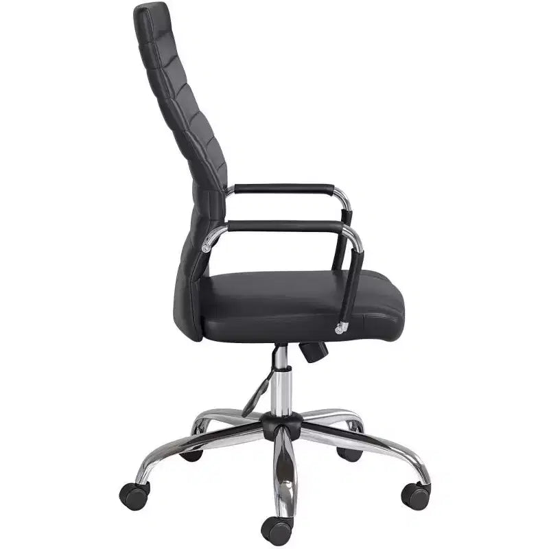 Chaise de bureau réglable en similicuir noir