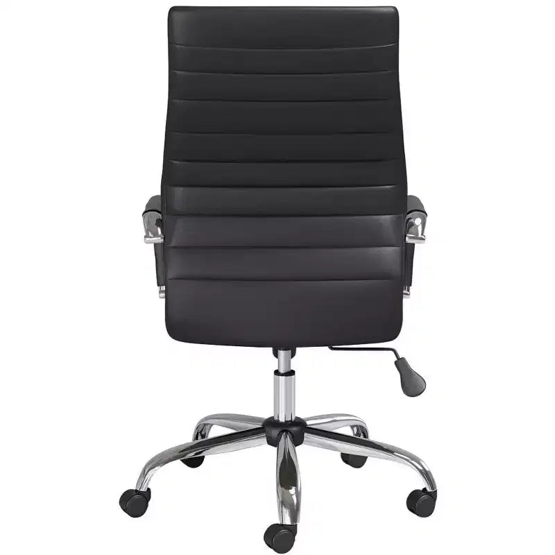 Chaise de bureau réglable en similicuir noir