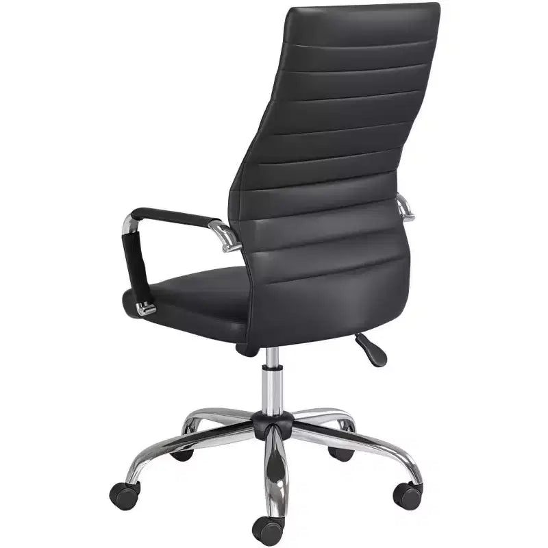 Chaise de bureau réglable en similicuir noir