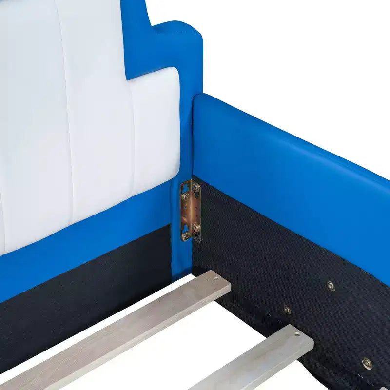 Lit plateforme moderne pour jumeaux en forme de voiture de course avec roues