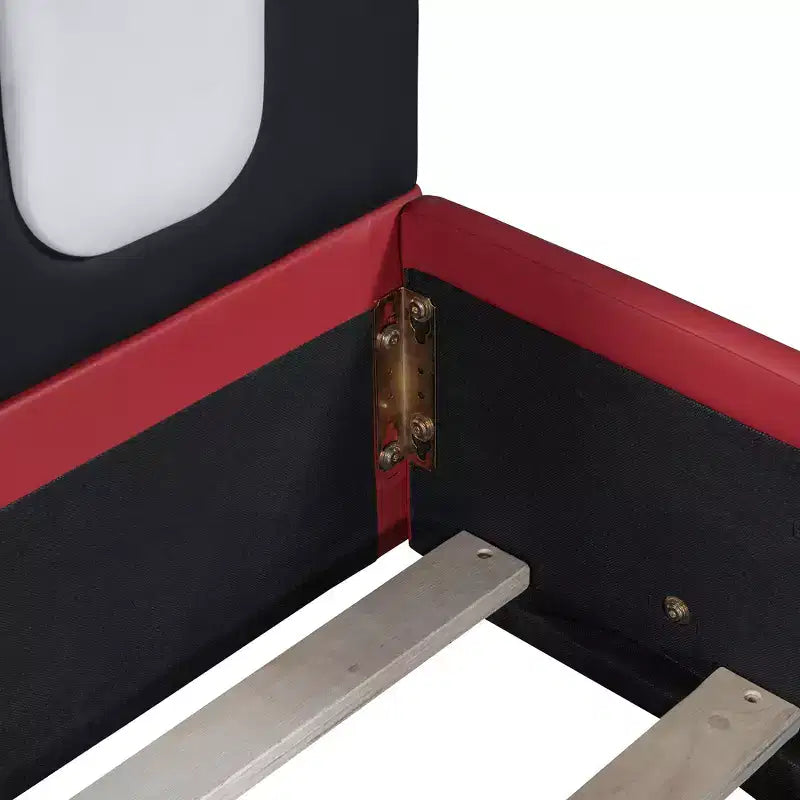 Lit plateforme moderne pour jumeaux en forme de voiture de course avec roues