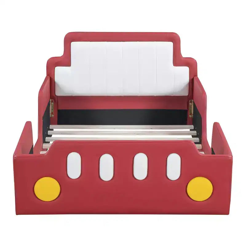 Lit plateforme moderne pour jumeaux en forme de voiture de course avec roues
