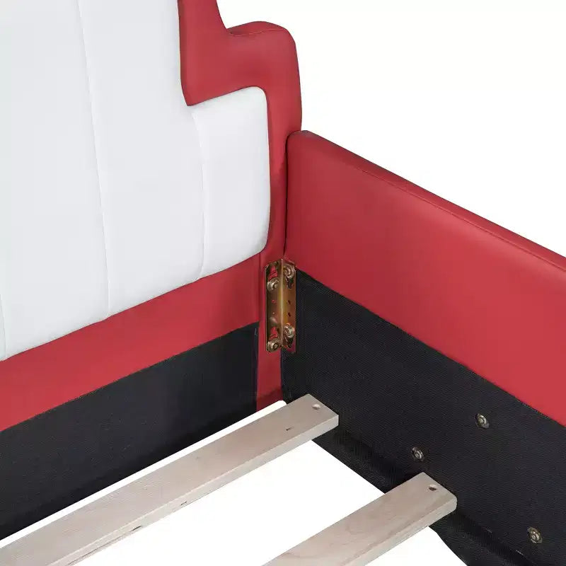 Lit plateforme moderne pour jumeaux en forme de voiture de course avec roues