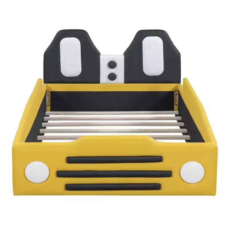 Lit plateforme moderne pour jumeaux en forme de voiture de course avec roues