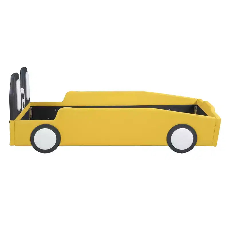 Lit plateforme moderne pour jumeaux en forme de voiture de course avec roues