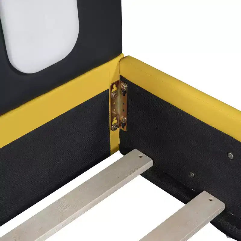 Lit plateforme moderne pour jumeaux en forme de voiture de course avec roues