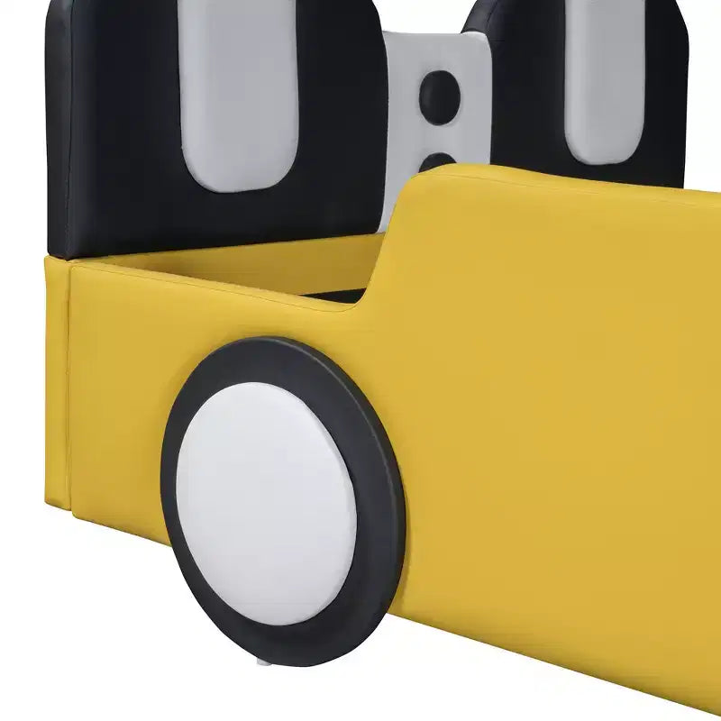Lit plateforme moderne pour jumeaux en forme de voiture de course avec roues