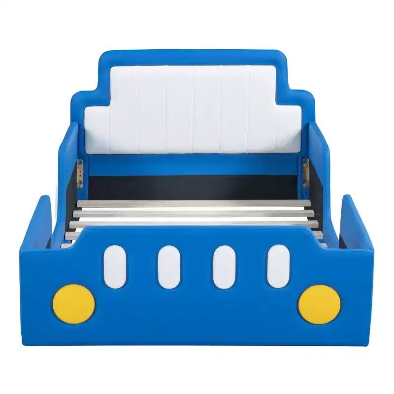 Lit plateforme moderne pour jumeaux en forme de voiture de course avec roues