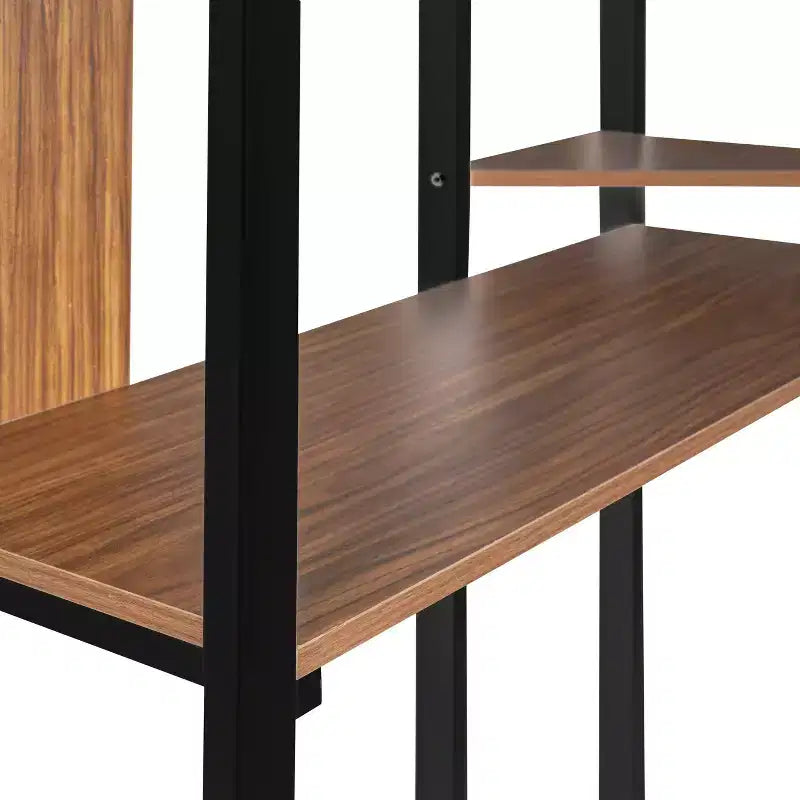 Lit mezzanine en métal de taille double Whisen 42,1 po L x 79,5 po l avec bureau intégré, étagère et échelle, cadre en métal robuste