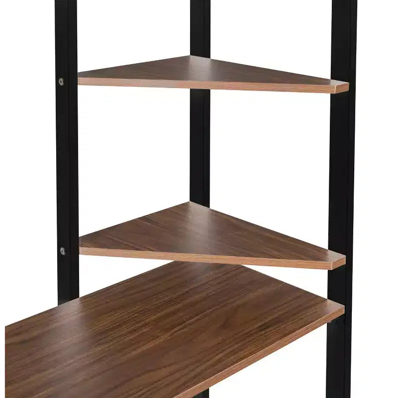 Lit mezzanine en métal de taille double Whisen 42,1 po L x 79,5 po l avec bureau intégré, étagère et échelle, cadre en métal robuste