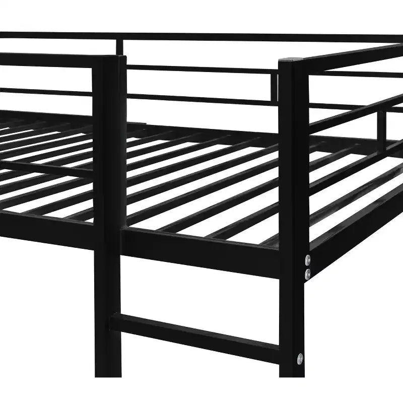 Lit mezzanine en métal de taille double Whisen 42,1 po L x 79,5 po l avec bureau intégré, étagère et échelle, cadre en métal robuste