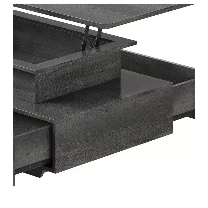 Tables basses à plateau relevable LED style ferme avec rangement 4 tiroirs Table centrale pour salon