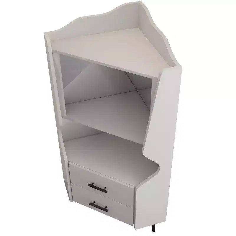 Meuble d'angle bar moderne avec étagères et tiroirs, pour salle à manger ou salon, armoire blanche