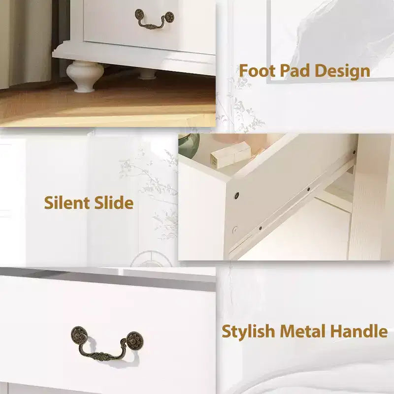 Une coiffeuse et un meuble de rangement adaptés aux chambres à coucher, aux salons et aux couloirs
