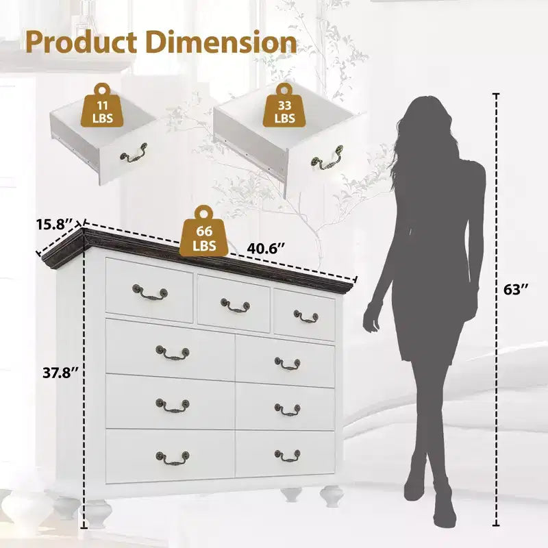 Une coiffeuse et un meuble de rangement adaptés aux chambres à coucher, aux salons et aux couloirs