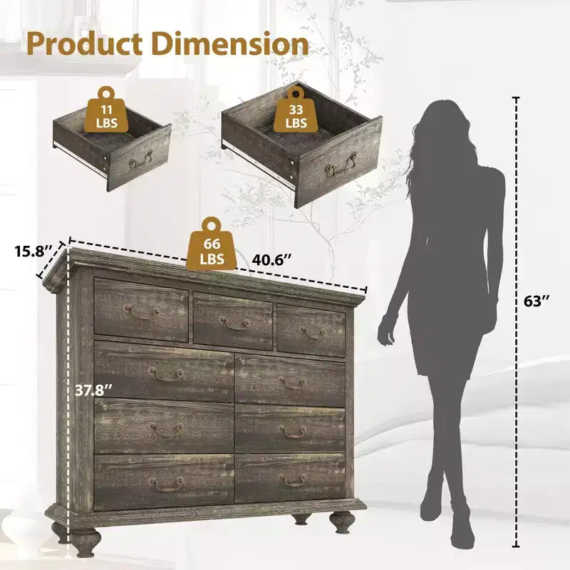 Une coiffeuse et un meuble de rangement adaptés aux chambres à coucher, aux salons et aux couloirs