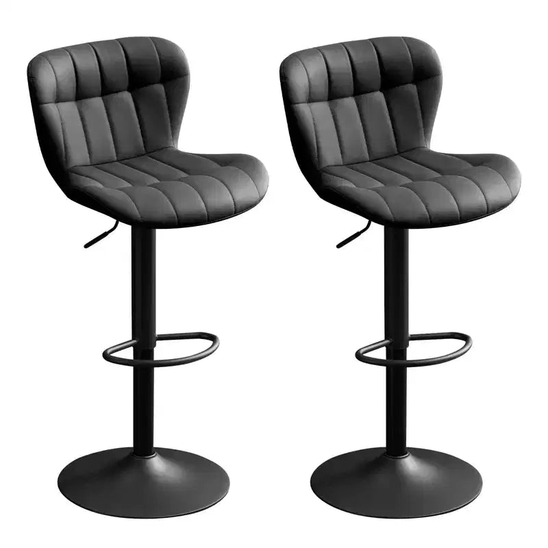 Tabourets de bar pivotants modernes avec dossier, Chaises de salle à manger en similicuir rembourrées et réglables en hauteur pour îlot de cuisine