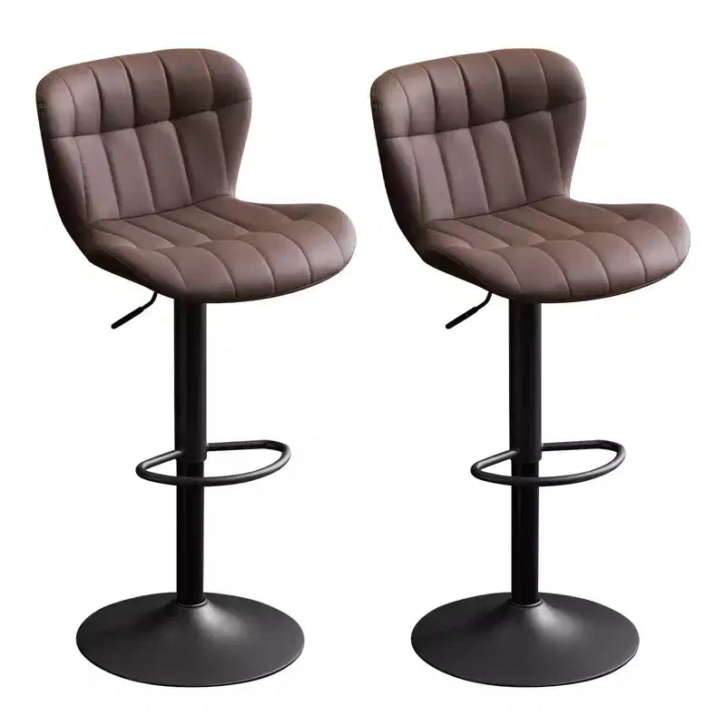 Tabourets de bar pivotants modernes avec dossier, Chaises de salle à manger en similicuir rembourrées et réglables en hauteur pour îlot de cuisine