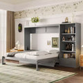 Whisen Queen Foldable Platform Bed & Murphy Bed with Height Adjustable Storage Compartments