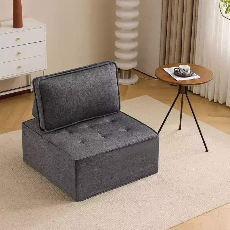 Dark Gray Linen Modular Wood-Frame Sofa  Custom-Size for Small Spaces & Any Dcor