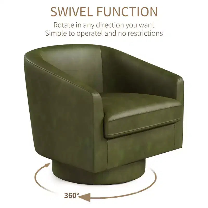 Fauteuil pivotant confortable pour le salon, rembourrage en mousse indéformable, fauteuil pivotant simple pour chambre à coucher, salon, bureau