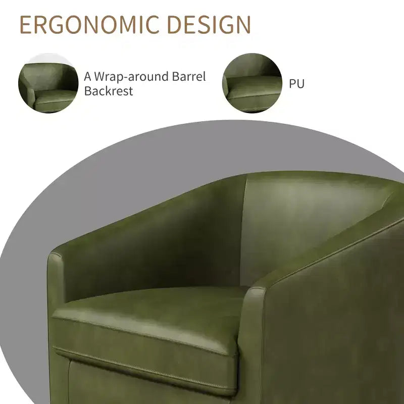 Fauteuil pivotant confortable pour le salon, rembourrage en mousse indéformable, fauteuil pivotant simple pour chambre à coucher, salon, bureau