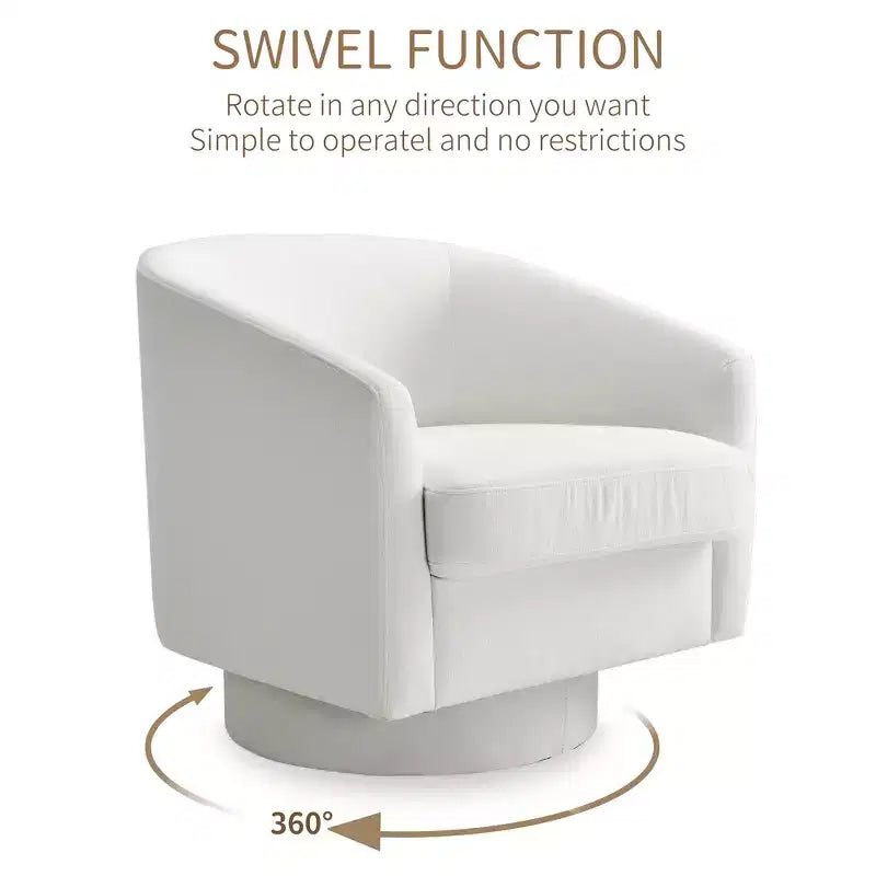 Fauteuil pivotant confortable pour le salon, rembourrage en mousse indéformable, fauteuil pivotant simple pour chambre à coucher, salon, bureau