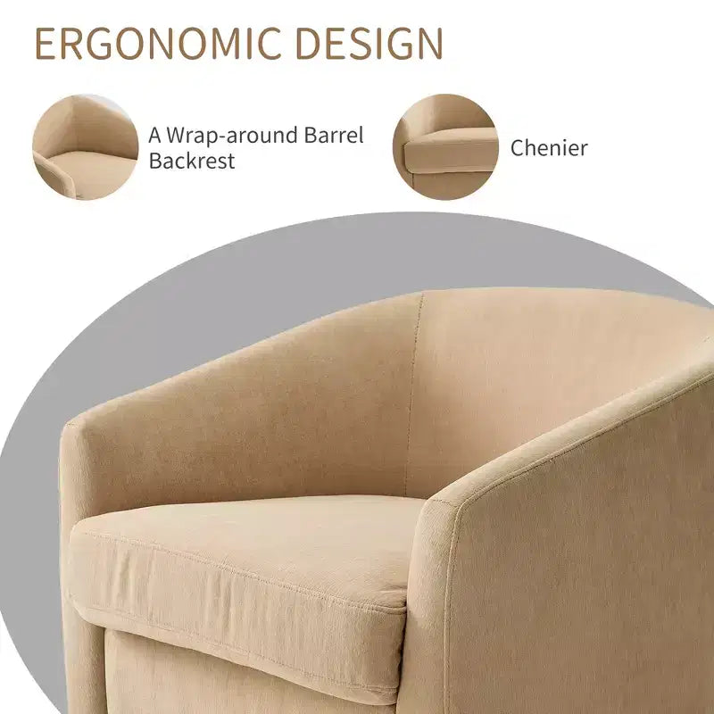 Fauteuil pivotant confortable pour le salon, rembourrage en mousse indéformable, fauteuil pivotant simple pour chambre à coucher, salon, bureau