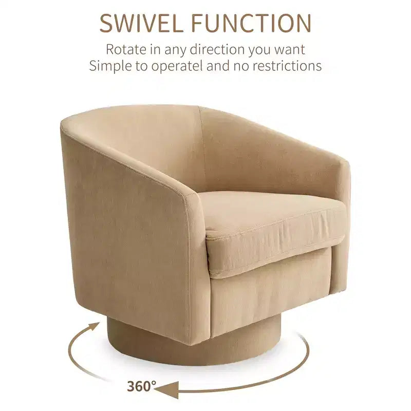 Fauteuil pivotant confortable pour le salon, rembourrage en mousse indéformable, fauteuil pivotant simple pour chambre à coucher, salon, bureau