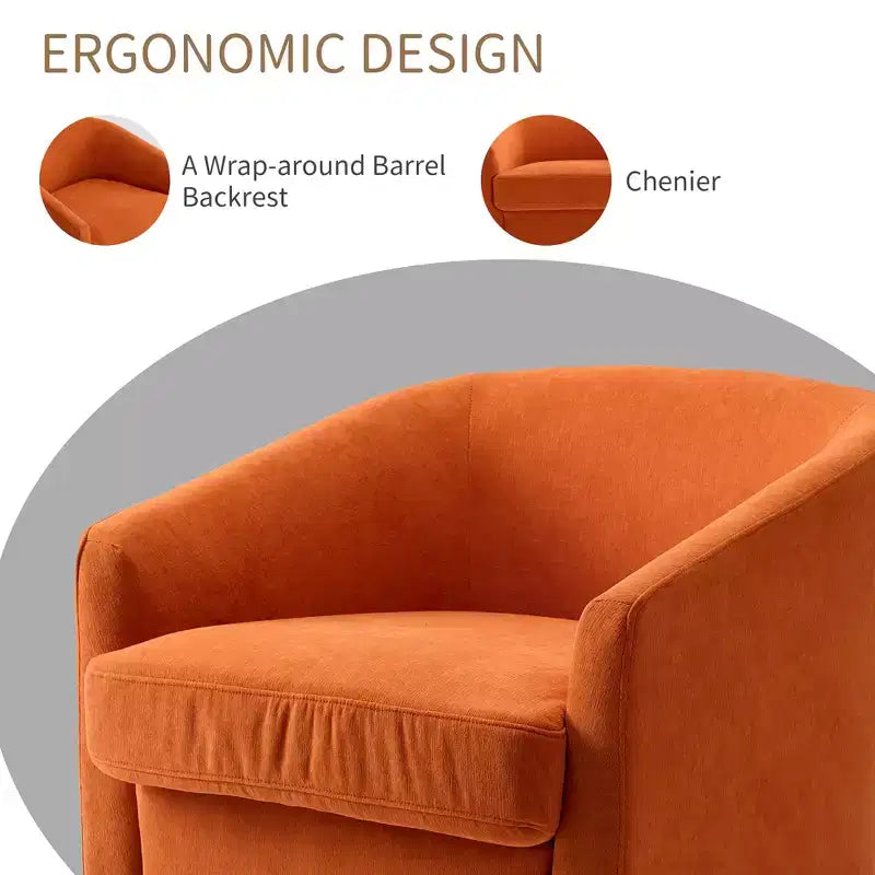 Fauteuil pivotant confortable pour le salon, rembourrage en mousse indéformable, fauteuil pivotant simple pour chambre à coucher, salon, bureau