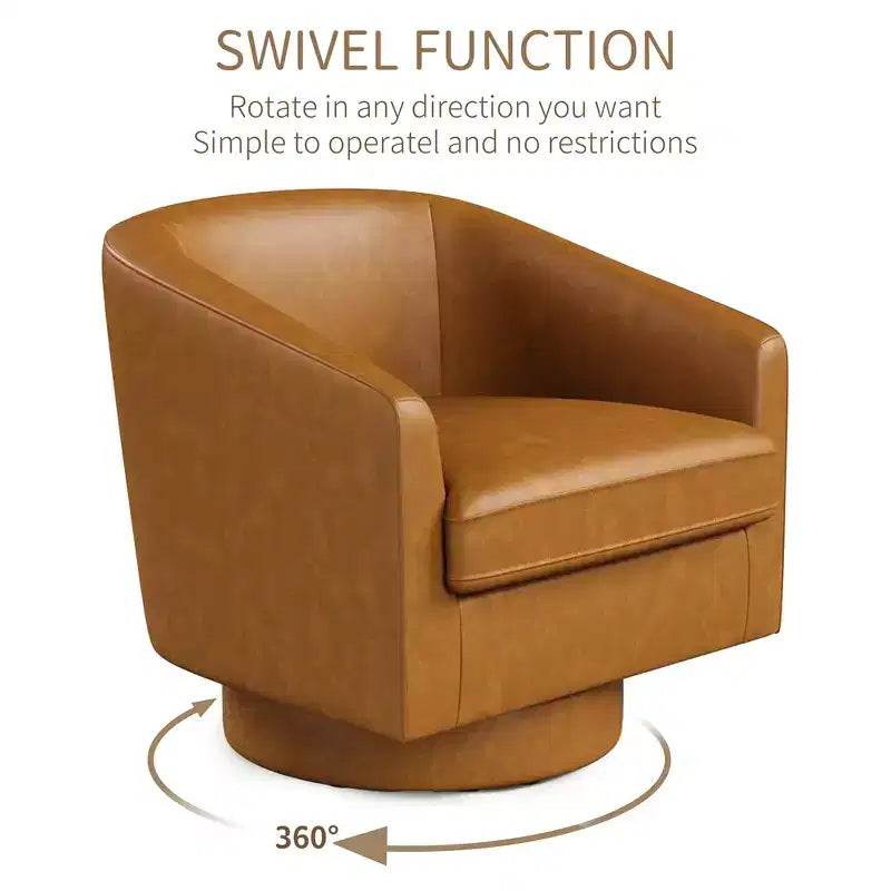 Fauteuil pivotant confortable pour le salon, rembourrage en mousse indéformable, fauteuil pivotant simple pour chambre à coucher, salon, bureau