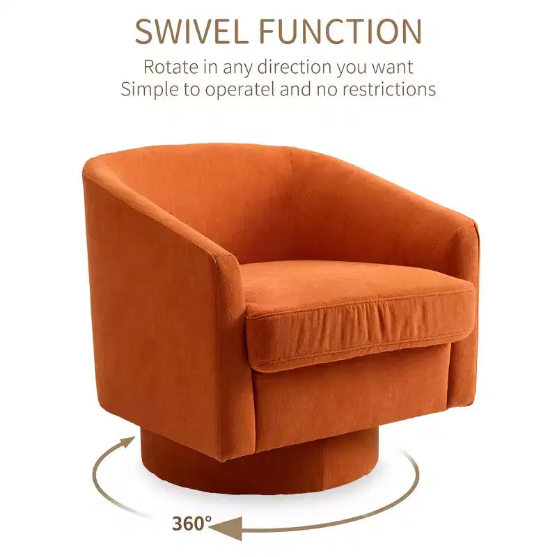 Fauteuil pivotant confortable pour le salon, rembourrage en mousse indéformable, fauteuil pivotant simple pour chambre à coucher, salon, bureau