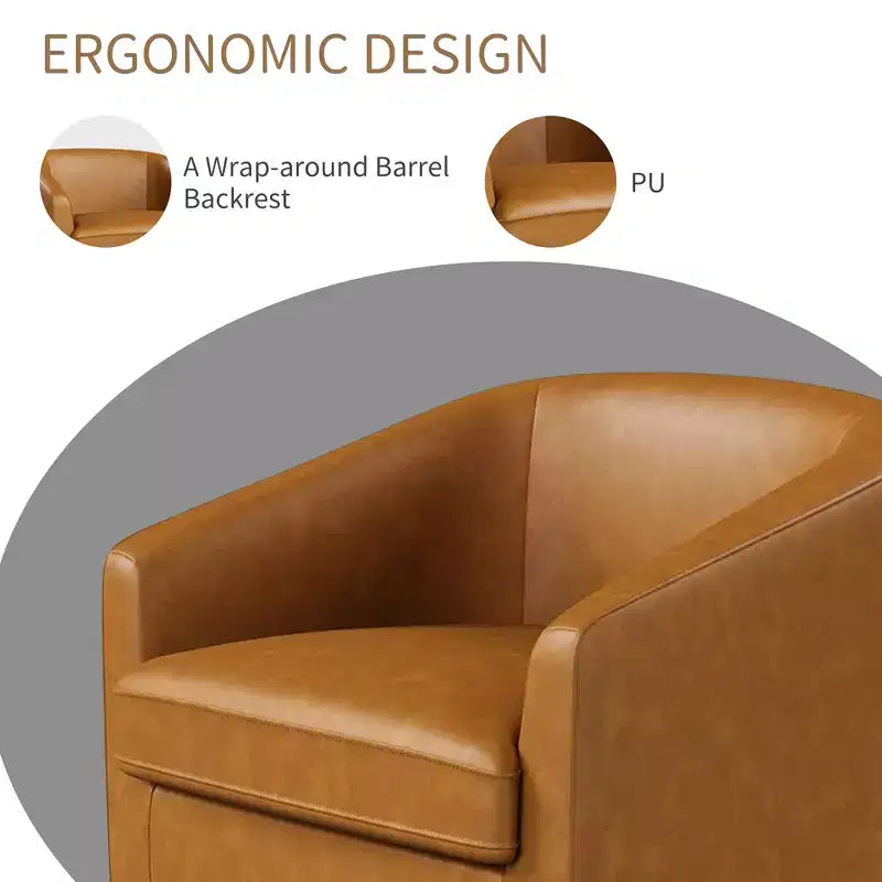 Fauteuil pivotant confortable pour le salon, rembourrage en mousse indéformable, fauteuil pivotant simple pour chambre à coucher, salon, bureau