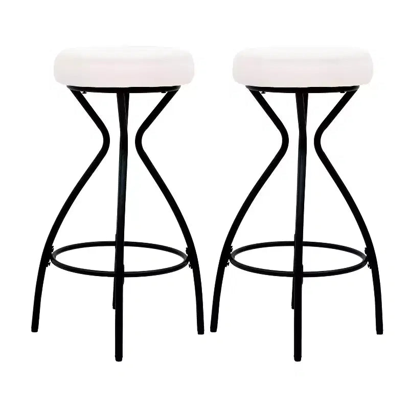 Tabourets de bar modernes sans dossier, tabourets de bar hauteur comptoir avec coussin rond en velours, tabourets de comptoir style bohème pour îlot de cuisine