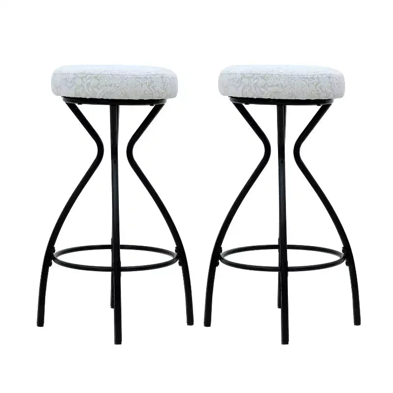 Tabourets de bar modernes sans dossier, tabourets de bar hauteur comptoir avec coussin rond en velours, tabourets de comptoir style bohème pour îlot de cuisine